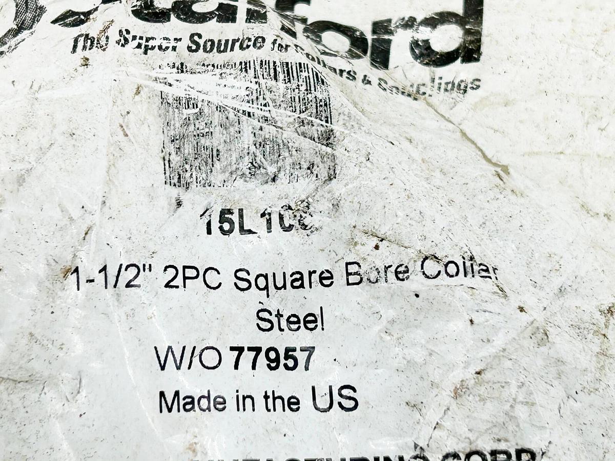 New Lot of 2 Stafford Manufacturing 15L1C8 Clamp Collar 1-1/2" 2PC