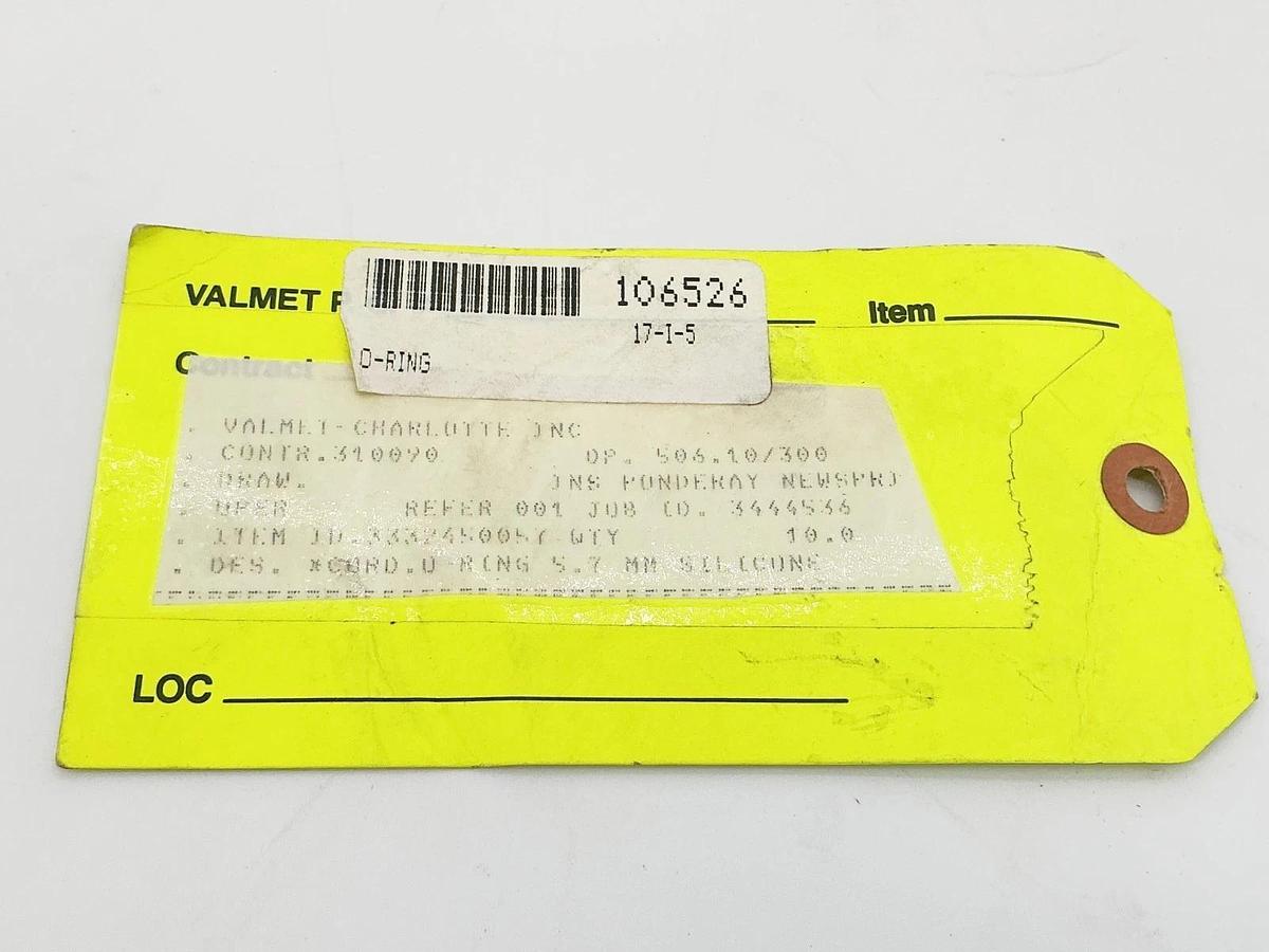 New Valmet 3332450057 Cord O-RIng 5.7MM Silicone
