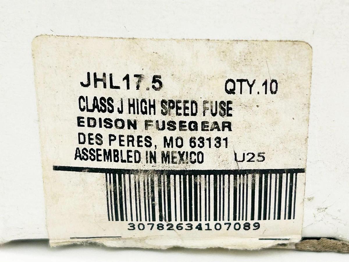 New Box of 10 Edison JHL17.5 Current Limiting Highspeed Fuse 17.5A 600V Class J