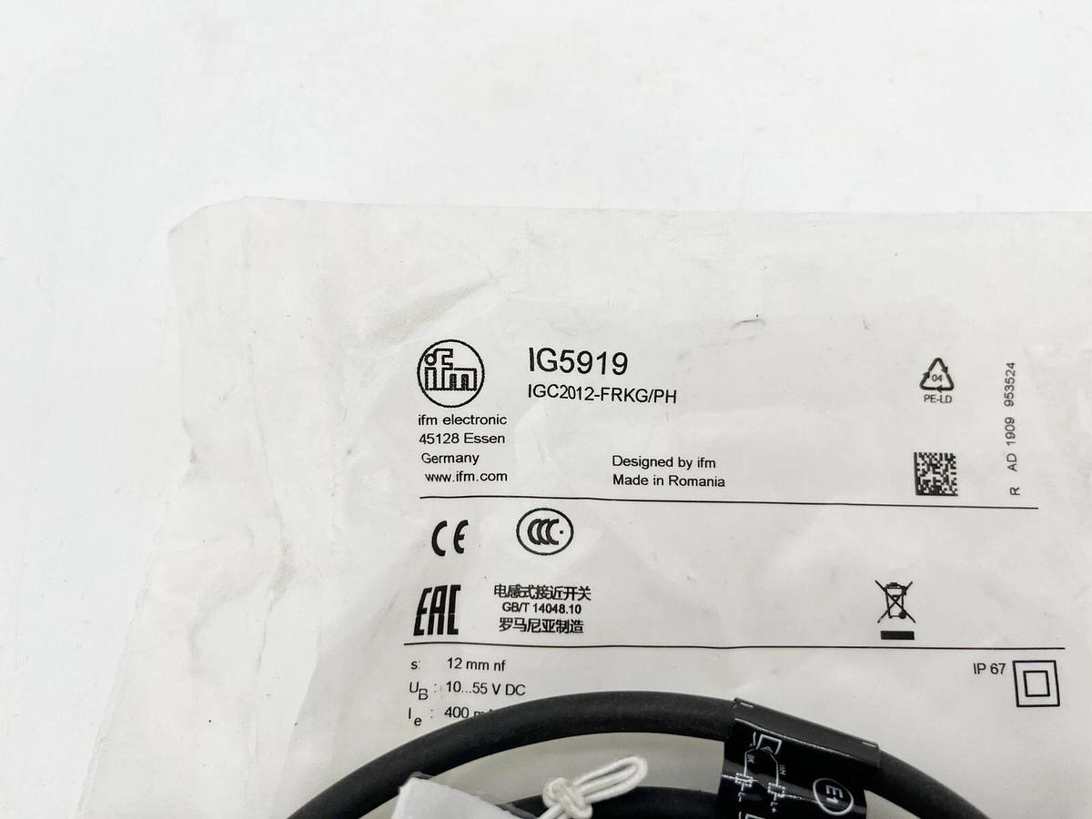 New IFM IG5919 Inductive Sensor IGC2012-FRKG/PH M18x1 10-55VDC PNP/NPN