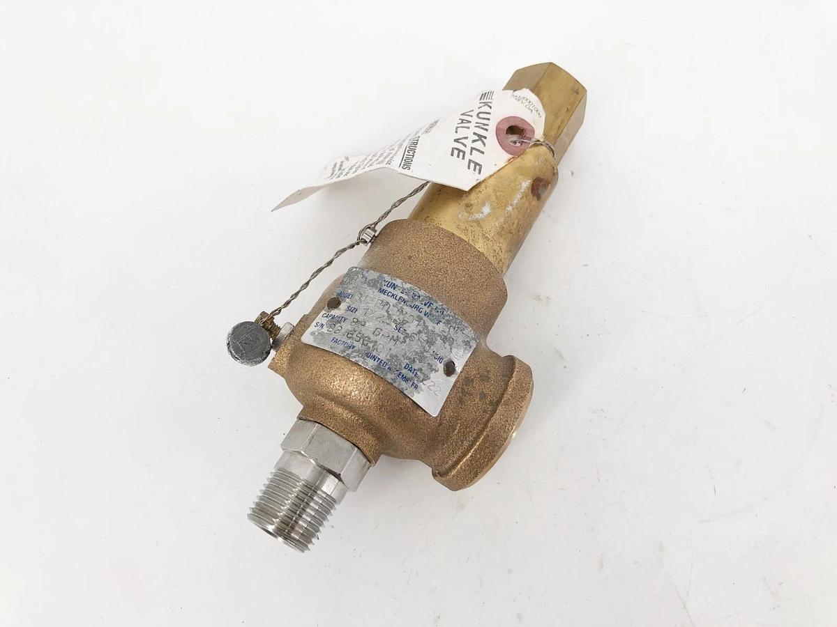 Used Kunkle 913BDCM01-JE Relief Valve 1/2" Set 650psig Capacity 88 GPM