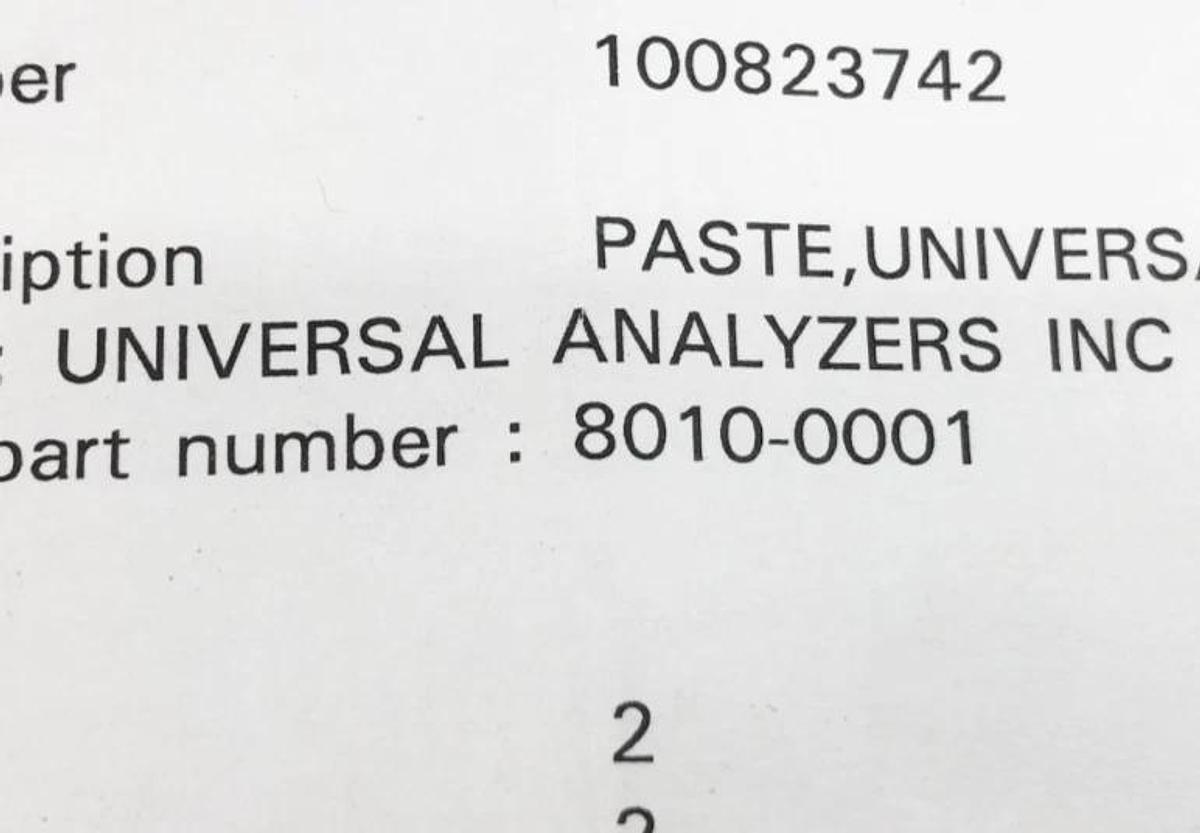 New Universal Analyzers 8010-0001 Zinc Heat Transfer Paste 1oz. - No Box