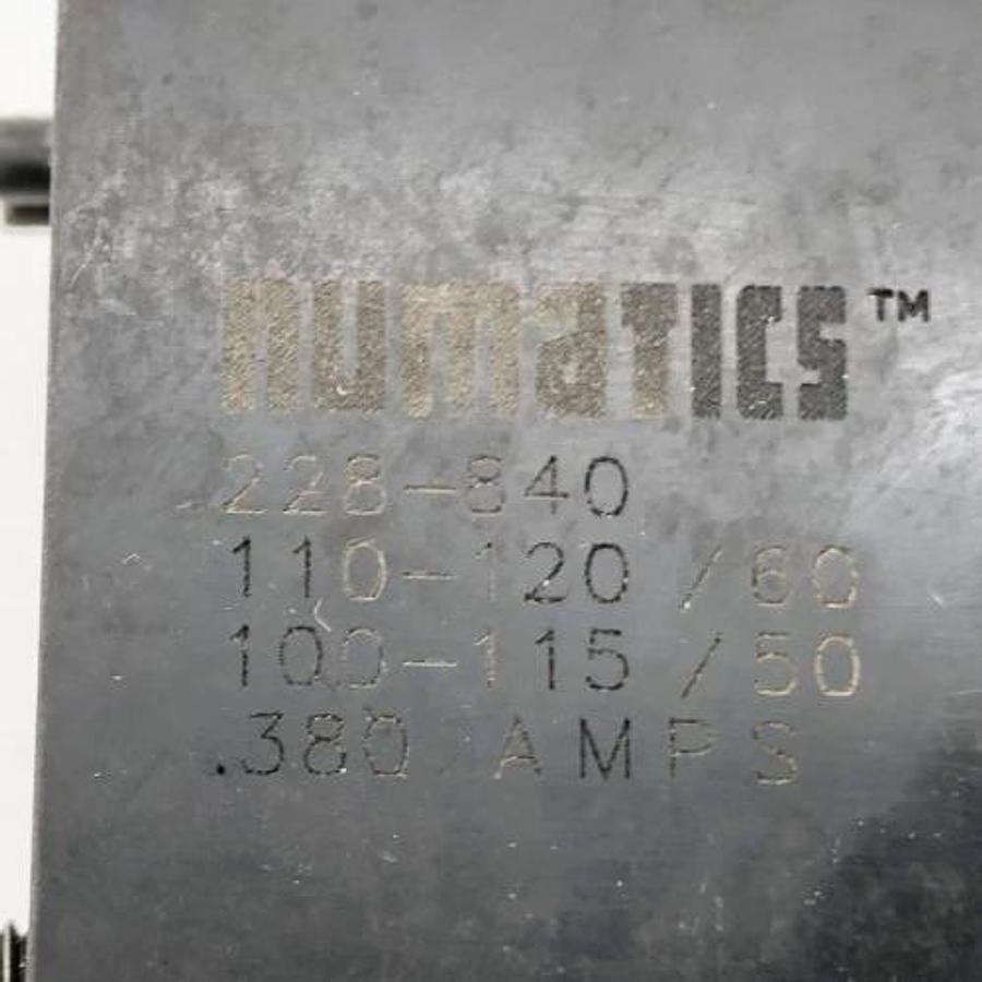 Used Numatics 228-840 Solenoid Valve Coil 110-120/60 100-115/50 .380 Amps