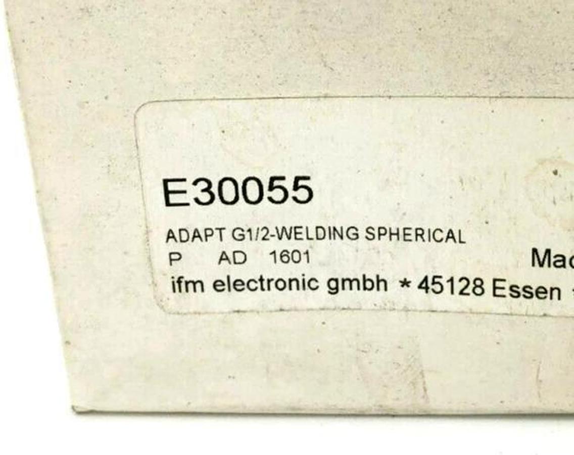 New IFM E30055 G1/2 Welding Spherical Adapter - Missing gasket