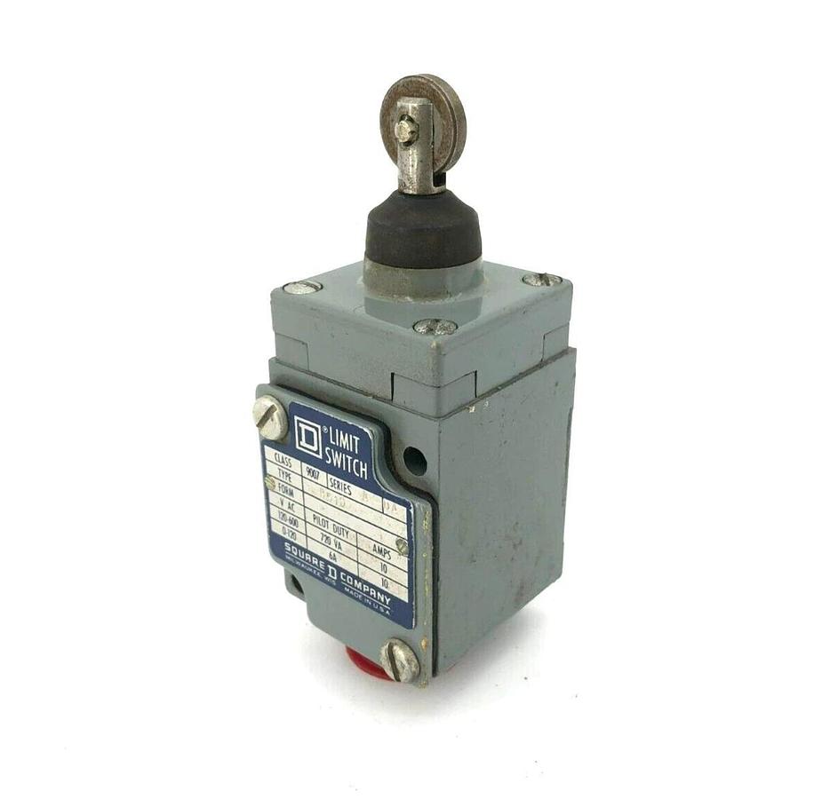 New Square D 9007-B51D Limit Switch With Roller Head 120 - 600 VAC 720 VA 10 A