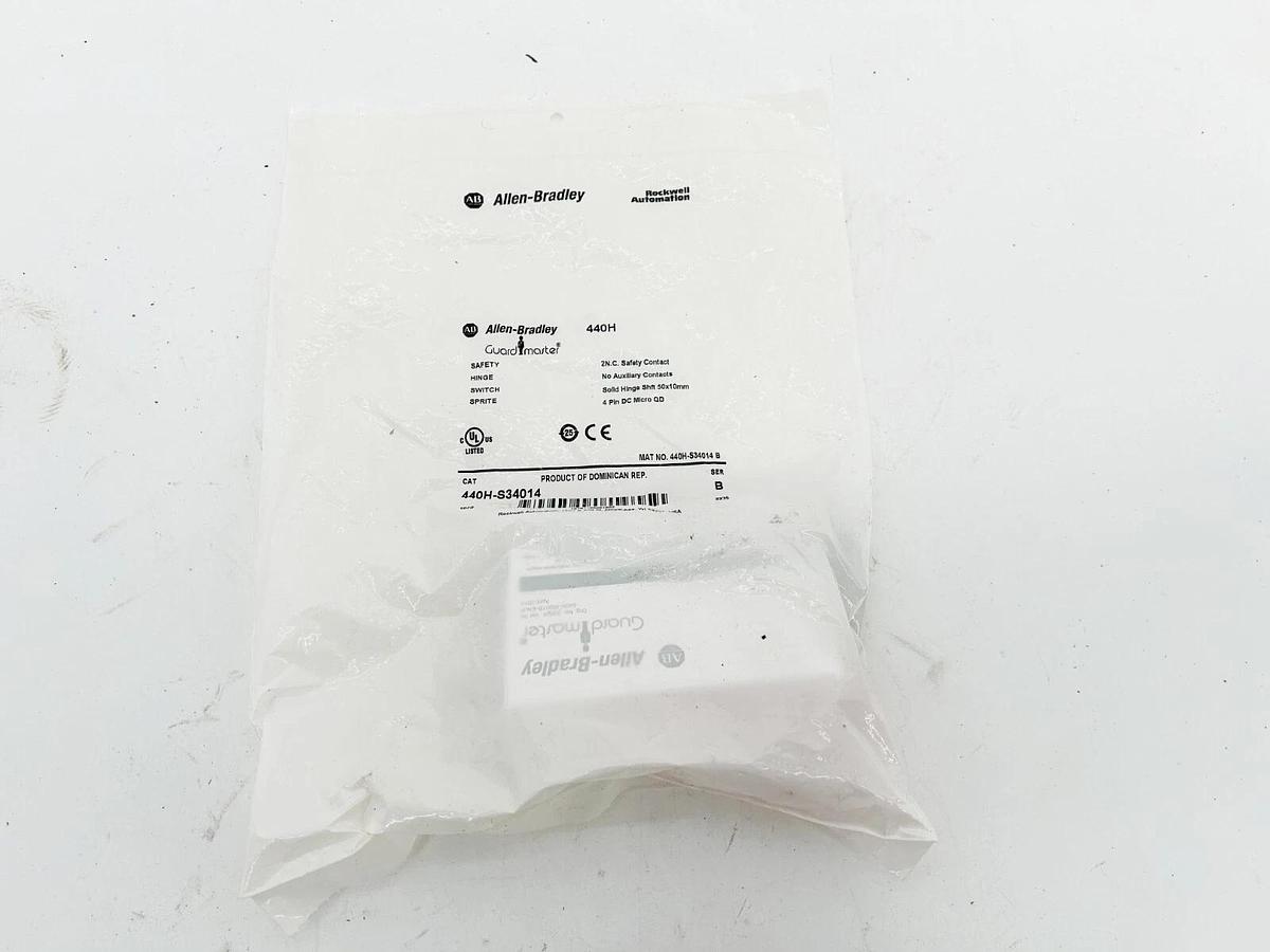 New Allen Bradley 440H-S34014 2N.C. Safety Contact Solid Hinge Shft 50x10mm 4 Pi