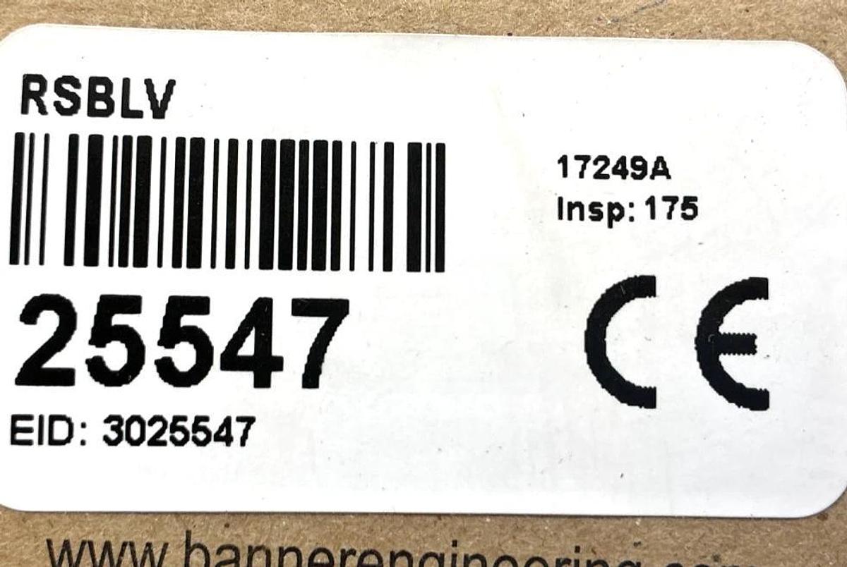 New Banner RSBLV Maxi-Beam Photoelectric Sensor Dark/Light Op R-0.15-9m 25547