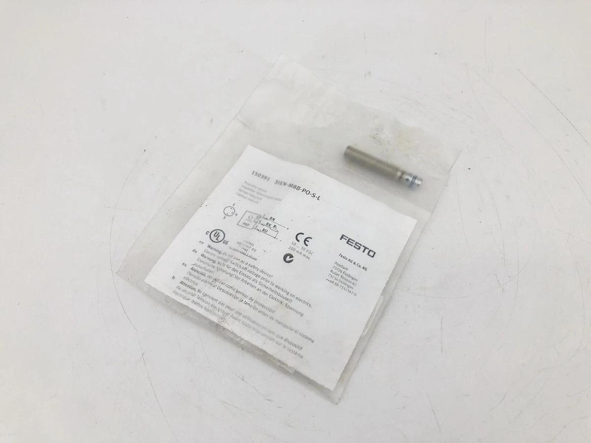 New Festo SIEN-M8B-PO-S-L Inductive Proximity Sensor Switch 10-30 VDC 150391