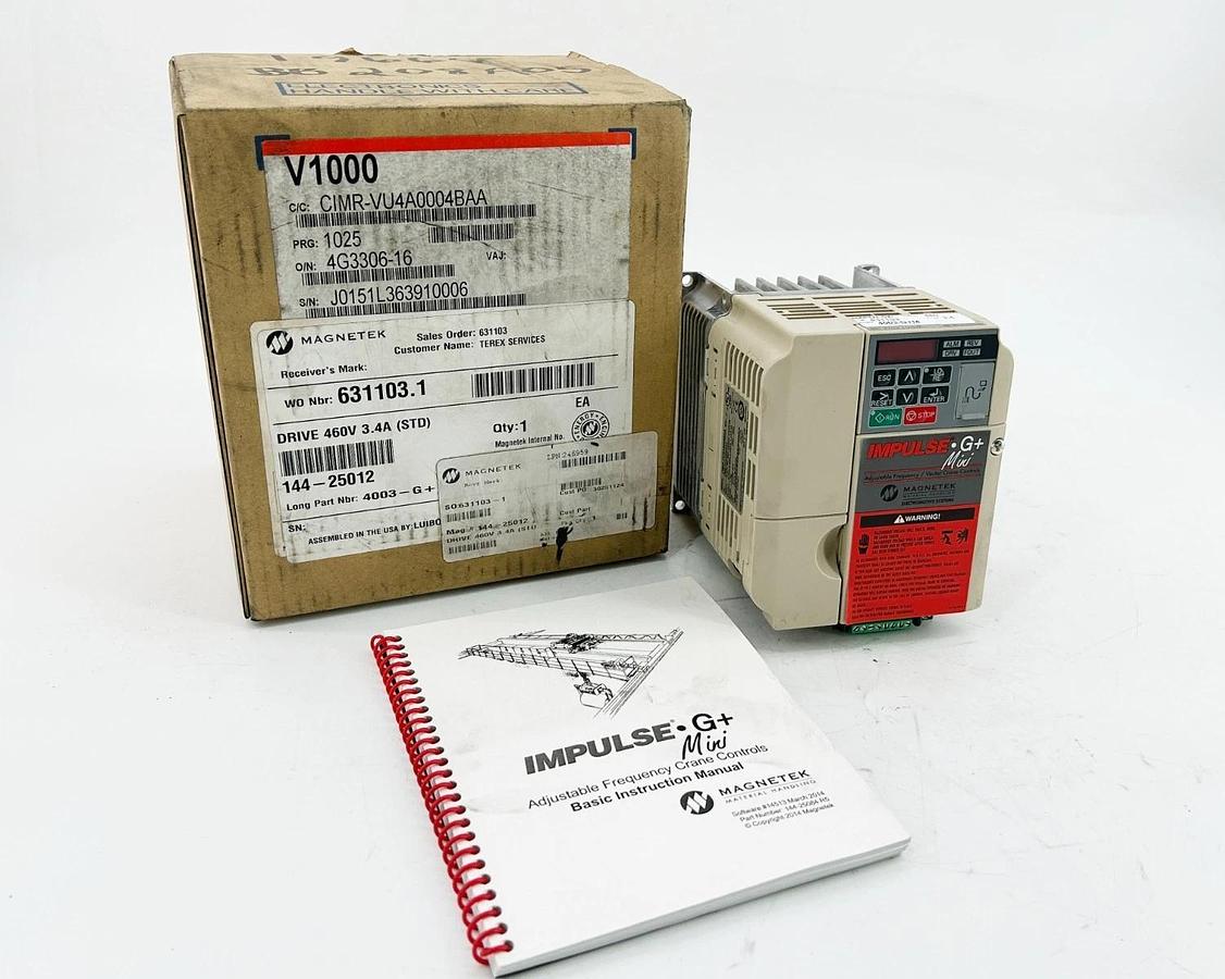 New Magnetek Impulse 4003-G+M AC Drive 144-25012 Yaskawa CIMR-VU4A0004BAA 480V