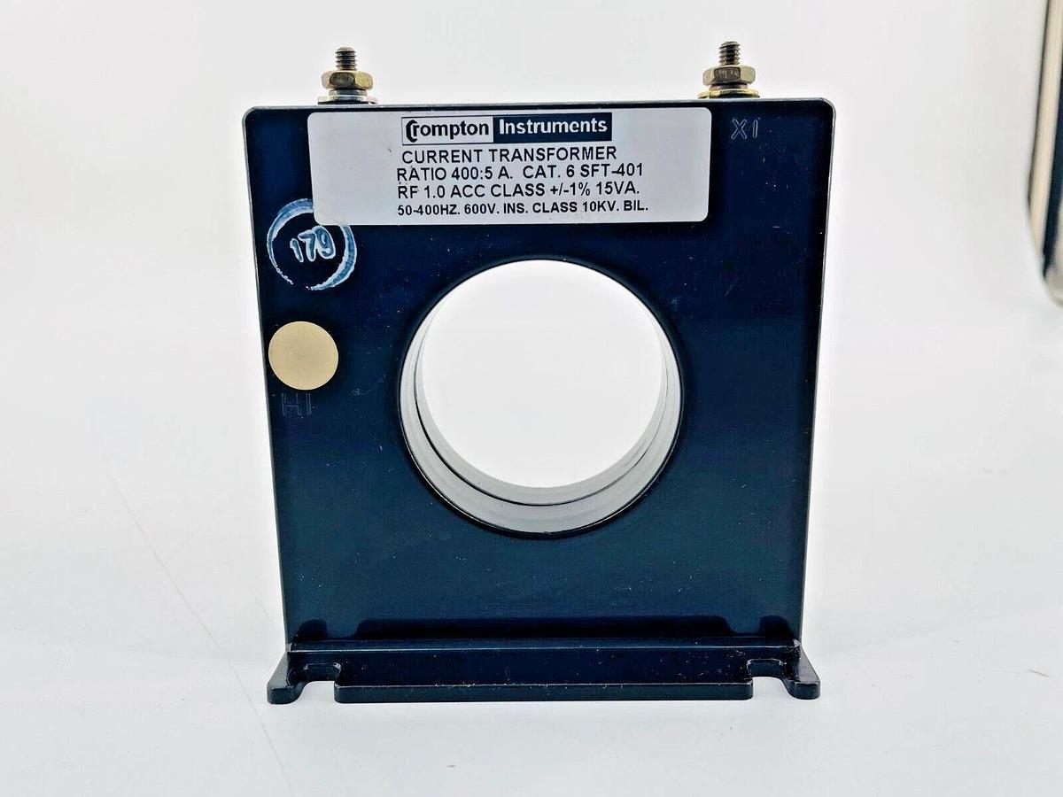 New Crompton Instruments 6 SFT-401 Current Transformer 400:5 A RF 1.0 +/-1% 15VA