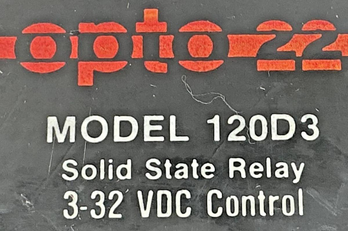 Used Lot of 2 OPTO 22 120D3 Solid State Relay 3-32VDC Control