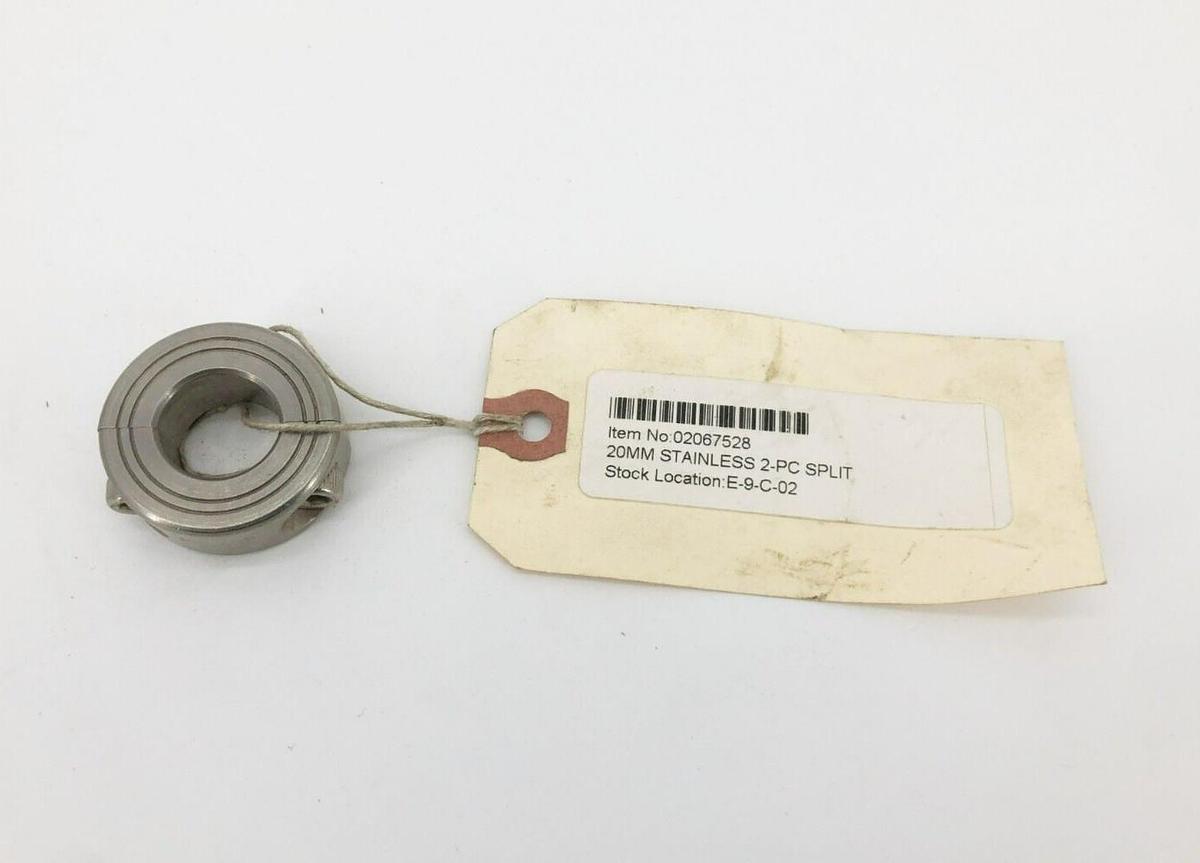 New Climax MSP-20-SS Two-Piece Split Clamp Collar Stainless Steel 20mm ID