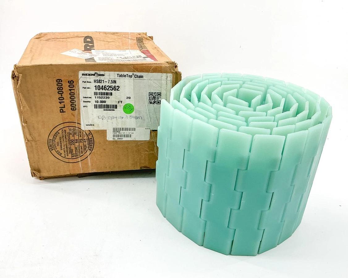 New Rexnord HS821-7.5IN TableTop Chain 10FT 10462562