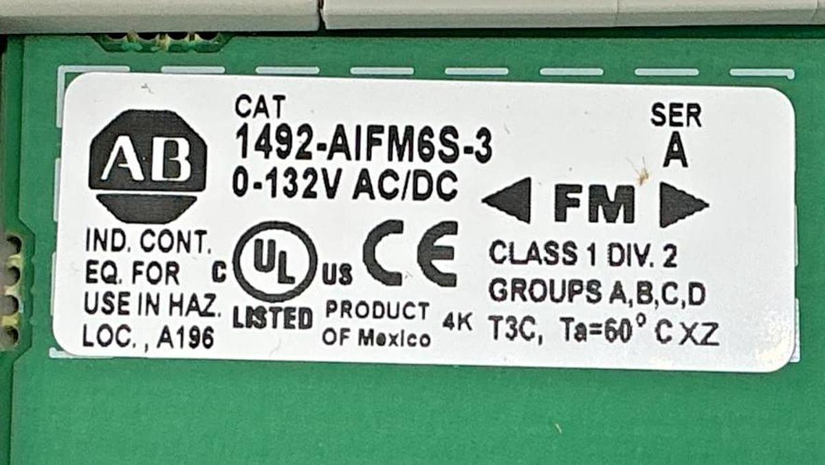 New Allen Bradley 1492-AIFM6S-3 Ser A 6CH Iso Feed-Through Interface Mod -No Box