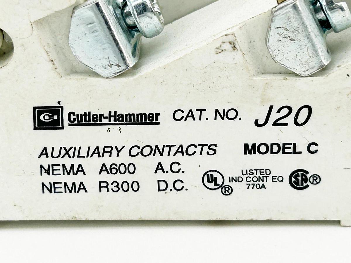 Used Cutler-Hammer J20 Auxiliary Contact 9084A17G02 Model C