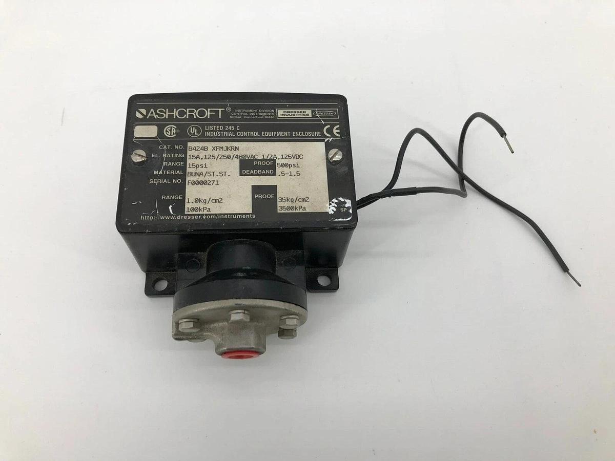Used New Ashcroft B424B XFMJKRN Pressure Switch 15A 125/250/480 VAC