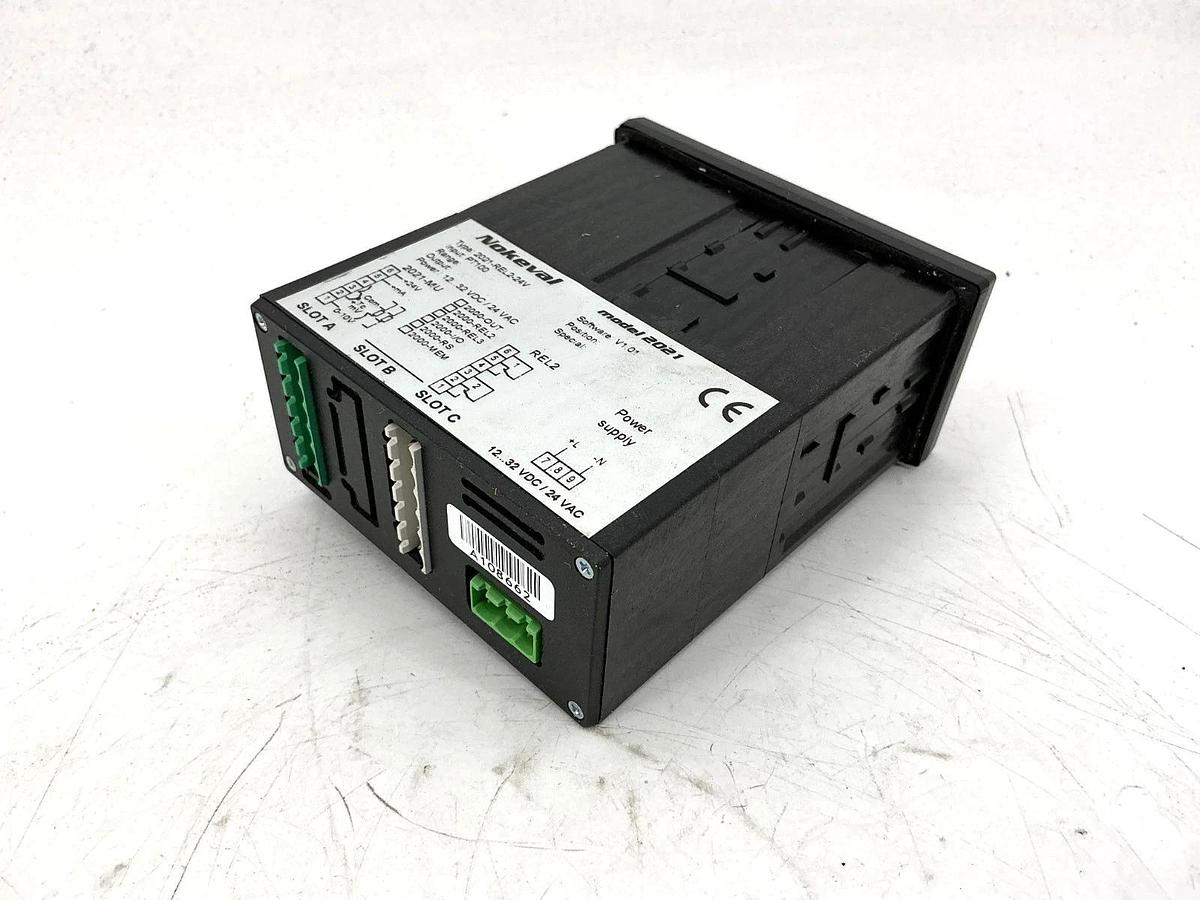 Used Nokeval 2021-REL2-24V Panelmeter Temp Sensor Model 2021 12/32VDC 24VAC