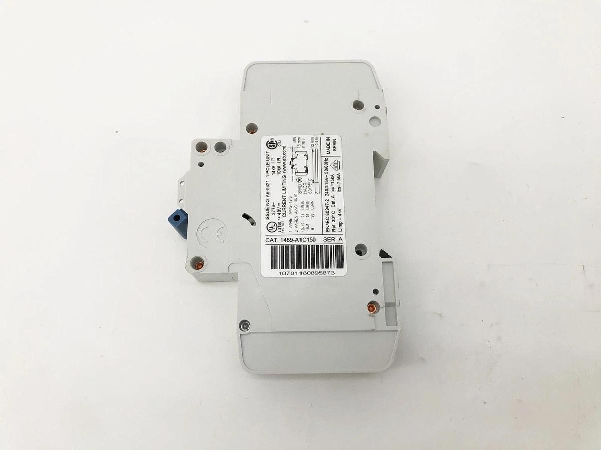 Box of 2 New Allen-Bradley 1489-A1C150 Circuit Breakers 1P 15A 277VAC 48VDC
