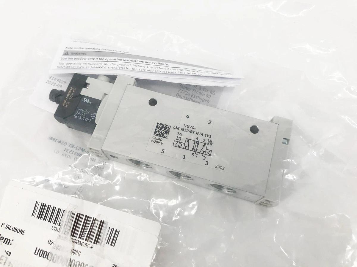 New Festo VUVG-L18-M52-RT-G14-1R8L Solenoid Valve 24VDC 8031531