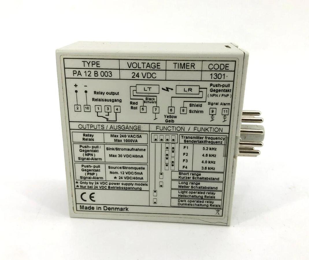 Used Telco PA-12B-003 Sensor Amplifier, 24VDC