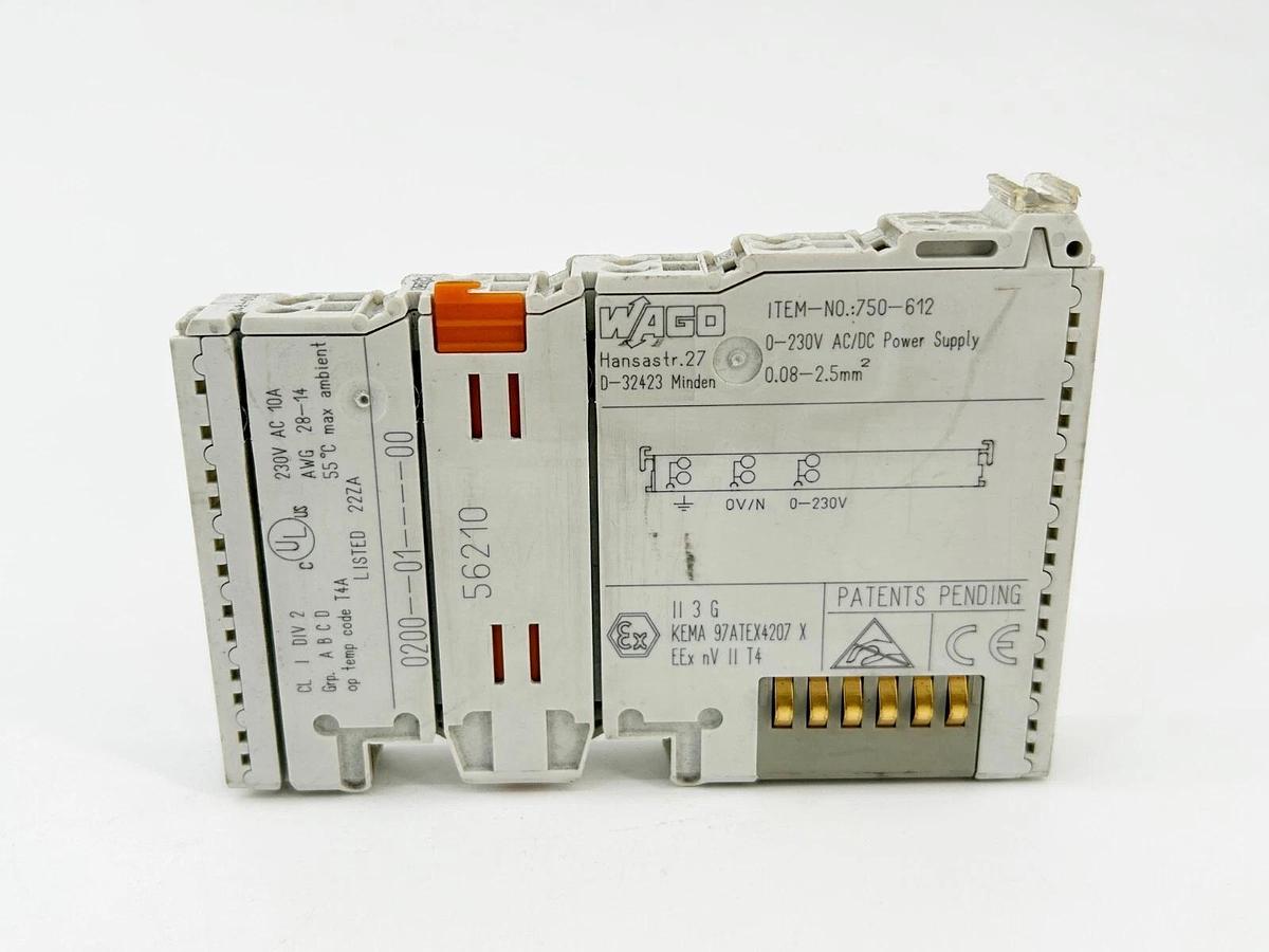 New Wago 750-612 Power Supply 10A 230V For I/O Modules