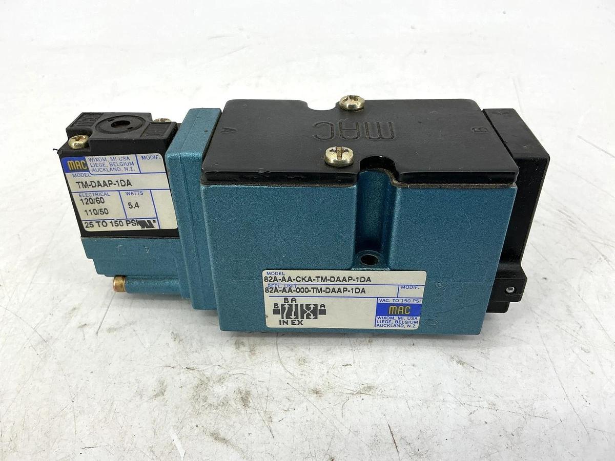 Used MAC Valves 82A-AA-CKA-TM-DAAP-1DA Solenoid Valve Missing Base 5.4W 150PSI 120V