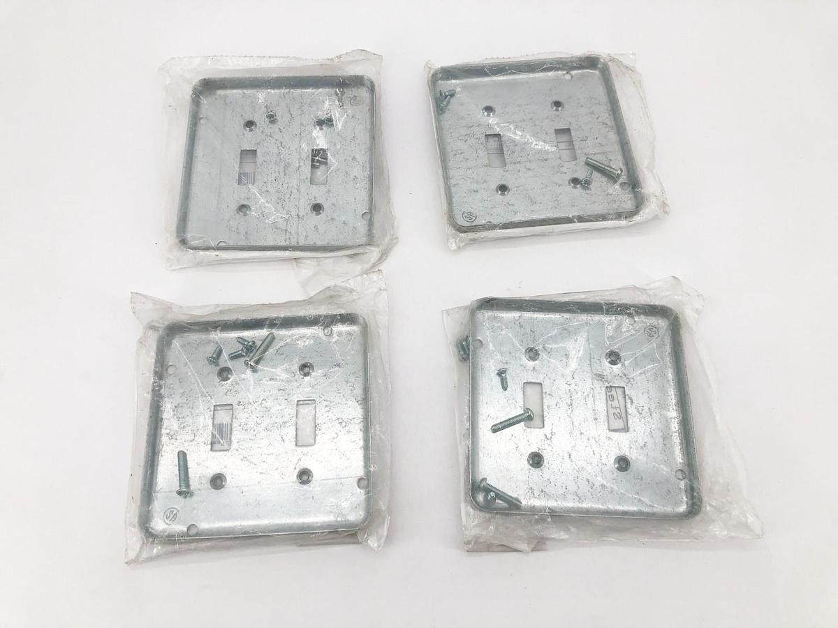 Lot of 4 New Steel City RSL-5 Square Surface Covers 2 Toggle 4-11/16"