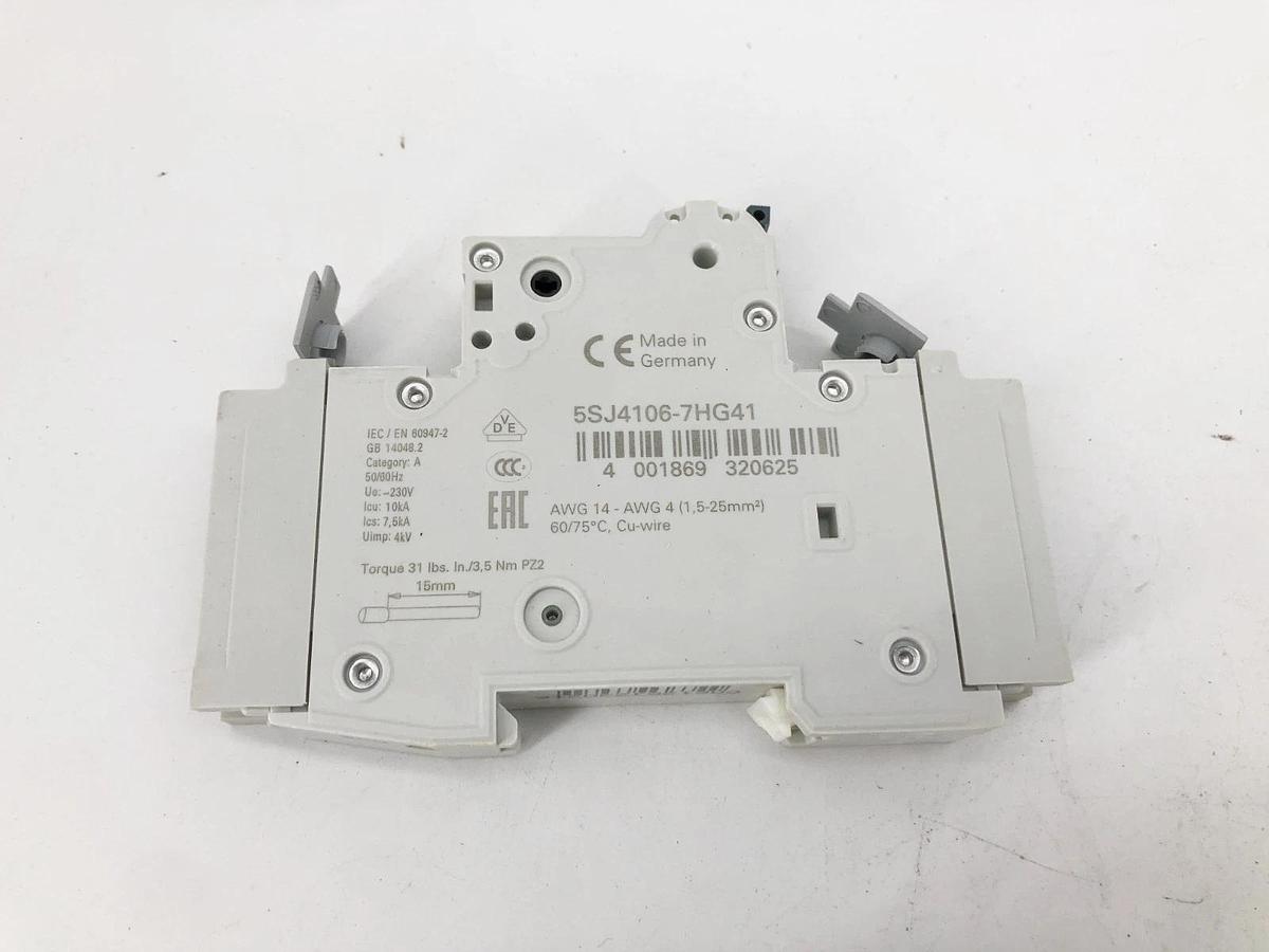 New Siemens 5SJ4 106-7HG41 Miniaure Circuit Breaker 1P 6A 240V