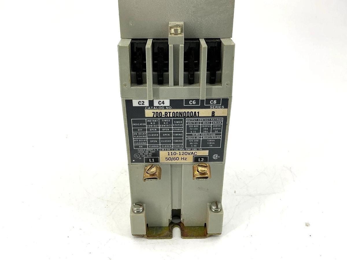 Used Allen Bradley 700-RT00N000A1 Ser B Solid State Timing Relay 110/120V 50/60HZ