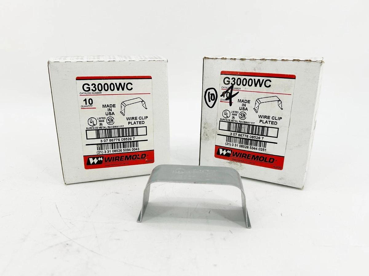 New Lot of 20 WireMold G3000WC Wire Clip Plated