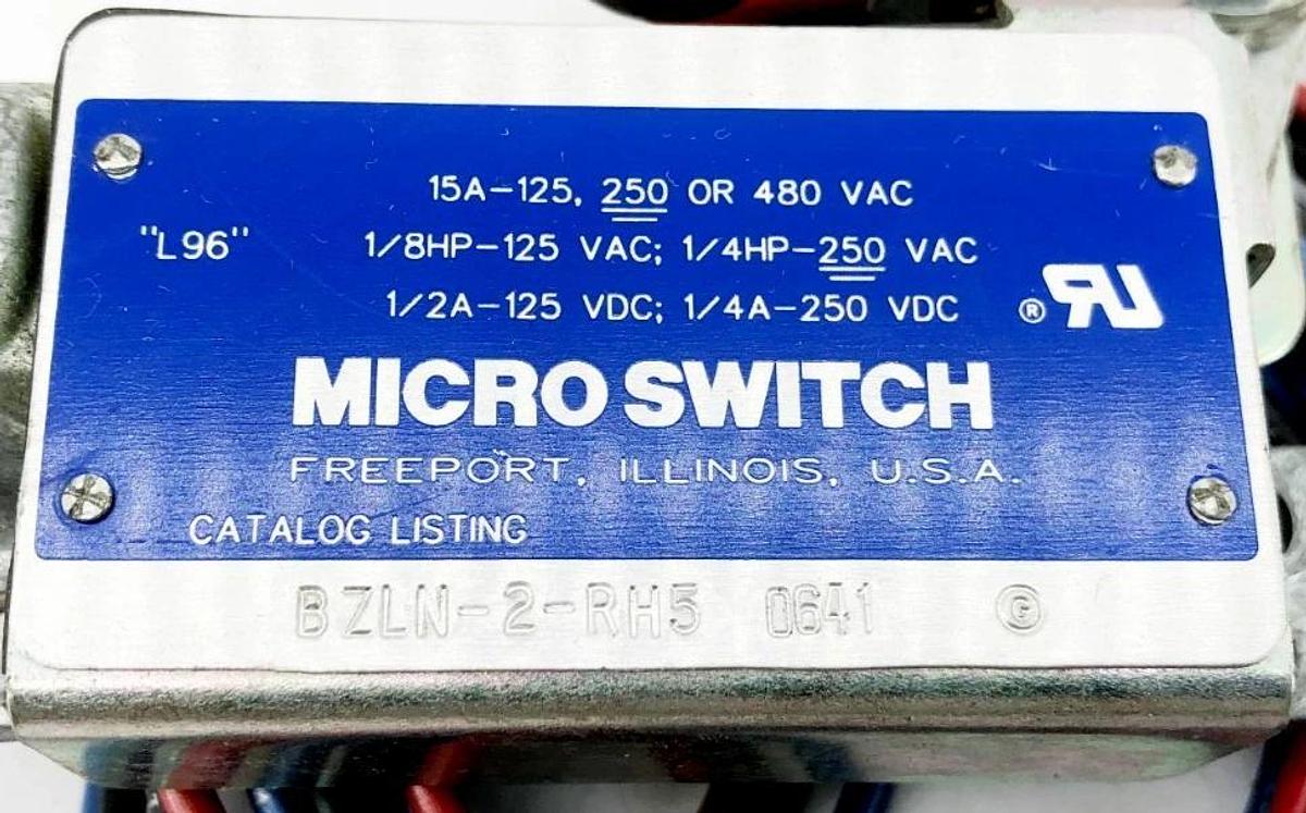 New Microswitch BZLN-2-RH5 Limit Switch 1/2A 125VDC 15A 125-480VAC - No Box