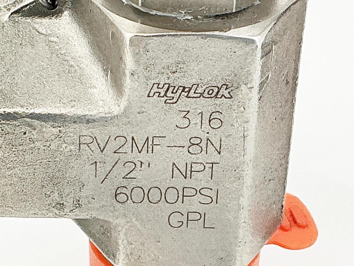 Refurbished Repaired HyLock RV2MF-8N Relief Valve 3500PSI Set Pressure 1/2" NPT 316SS