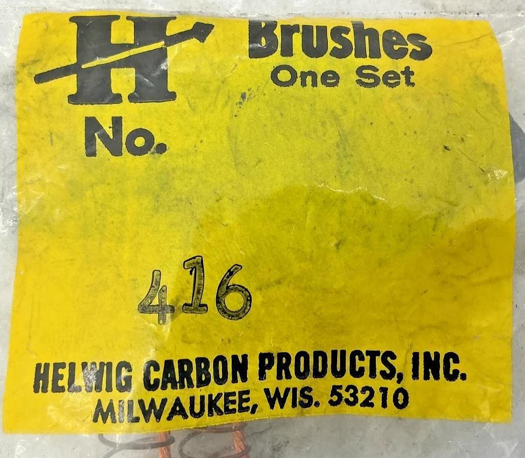 Lot of 3 Helwig Carbon Products 416 Carbon Brushes Set QTY 2 Per Bag