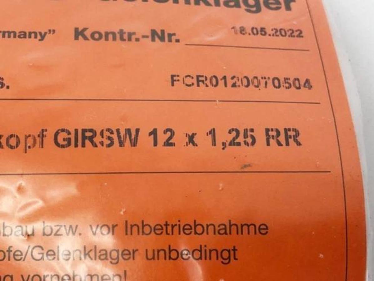 New Fluro GIRSW 12x1.25 RR Swivel Head Rod End