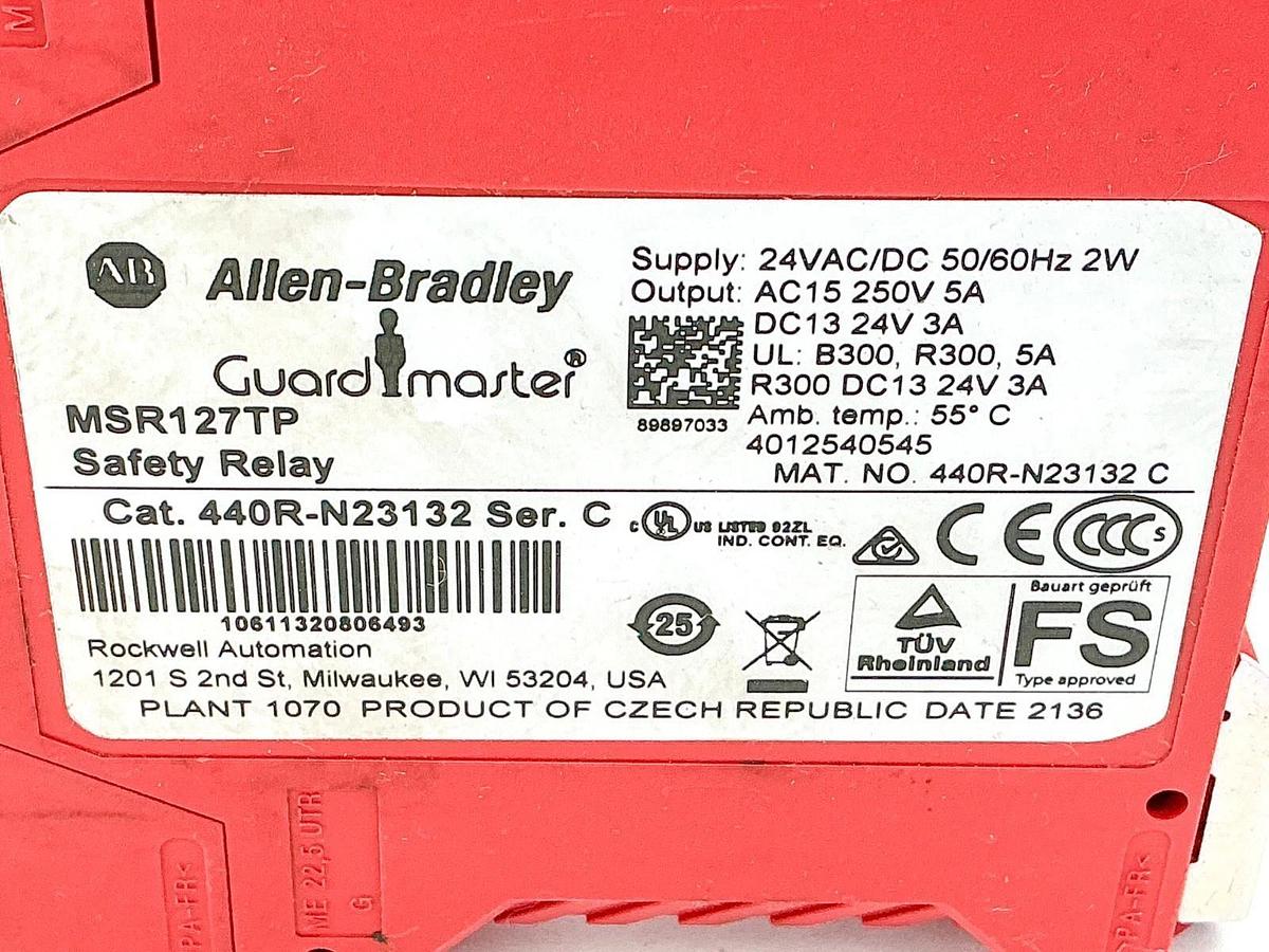 New Allen Bradley 440R-N23132 Guardmaster Safety Relay 24V 3A MSR127TP No Box