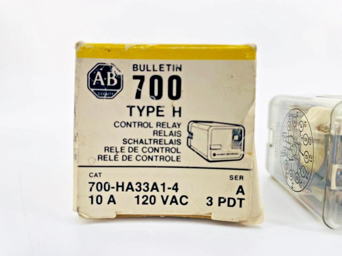 New Allen Bradley 700-HA33A1-4 Control Relay 120VAC 10A 3PDT