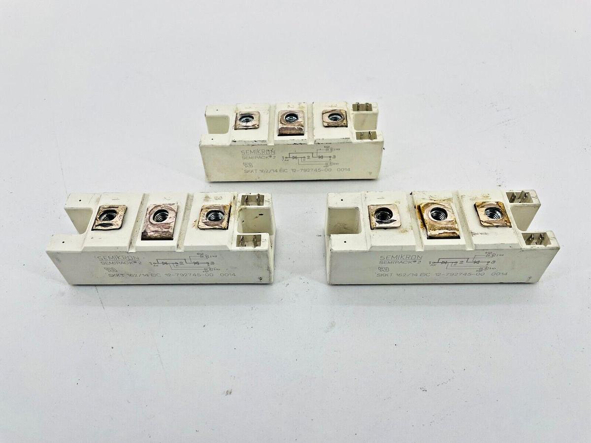 Used Lot of 3 Semikron Semipack 2 12-792745-00 Diode Module SKKT 162/14 EIC