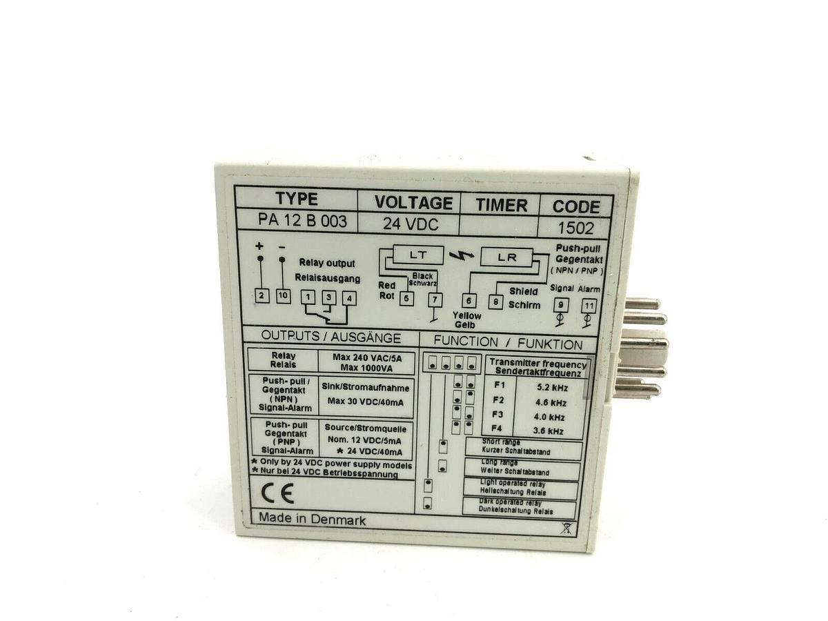 New Telco PA-12B-003 Sensor Amplifier, 24VDC, PA12B003