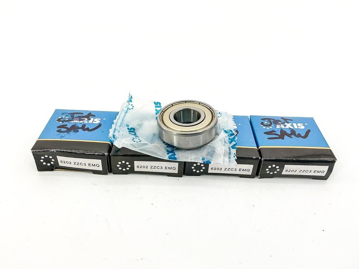 New Lot of 4 Axis 6202 ZZC3 EMQ Bearing