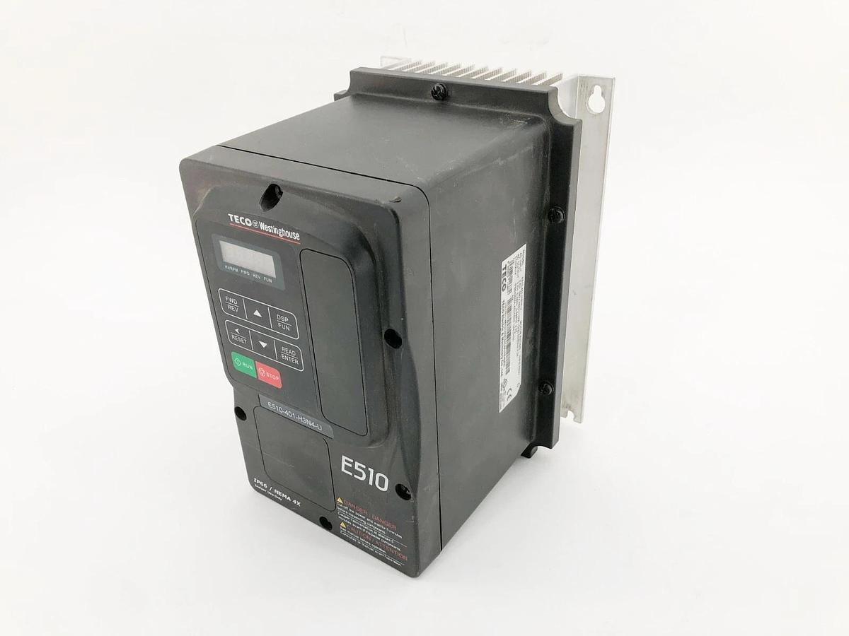Used TECO Westinghouse E510-401-H3N4-U Frequency Inverter 3PH 0-480V 0-599Hz 2.3A Out