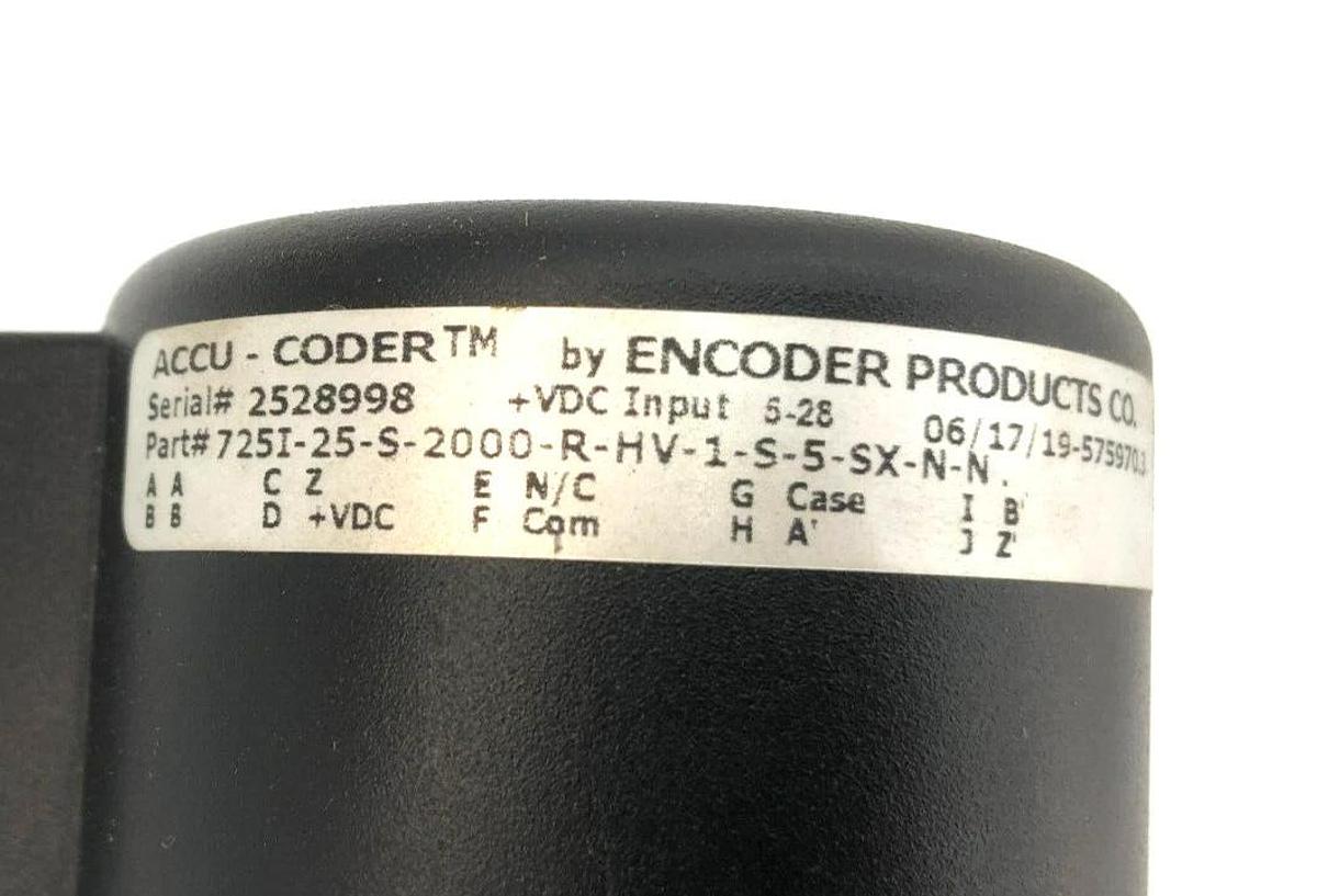 New Encoder 725I-25-S-2000-R-HV-1-S-5-SX-N-N Incremental Shaft Encoder - No Box