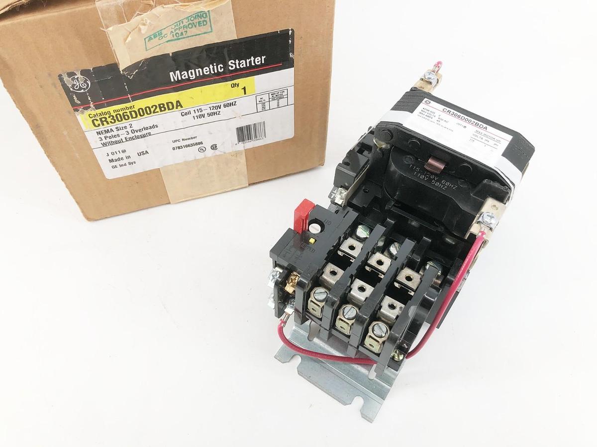 New GE General Electric CR306D002BDA Starter 120V 45A 3P Size 2