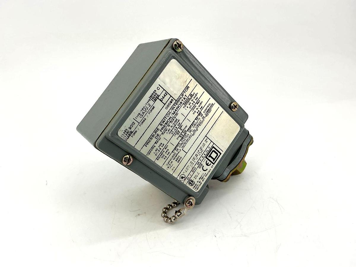 New Square D 9012GAW-2 Ser C Pressure Switch 1-40PSIG 600VAC 9012GAW2 - No Box