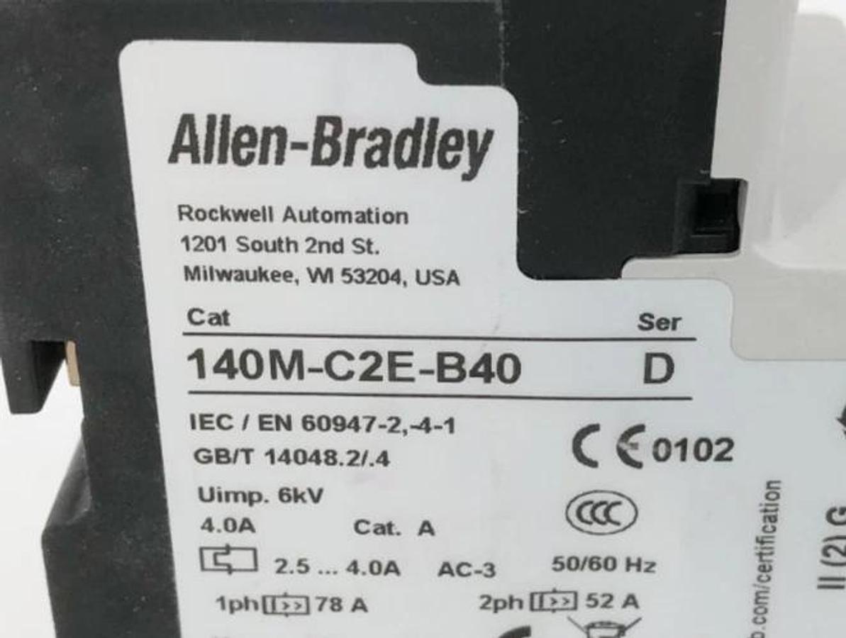 New Allen Bradley 140M-C2E-B40 Ser. D Motor Protector Breaker 2.5-4A - No Box