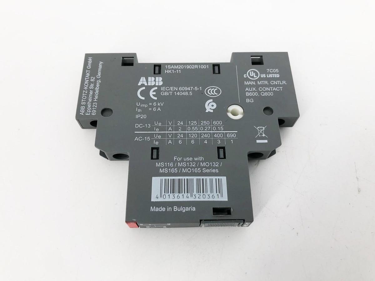 New ABB 1SAM201902R1001 Auxiliary Contact HK1-11 690V 6A - No Box