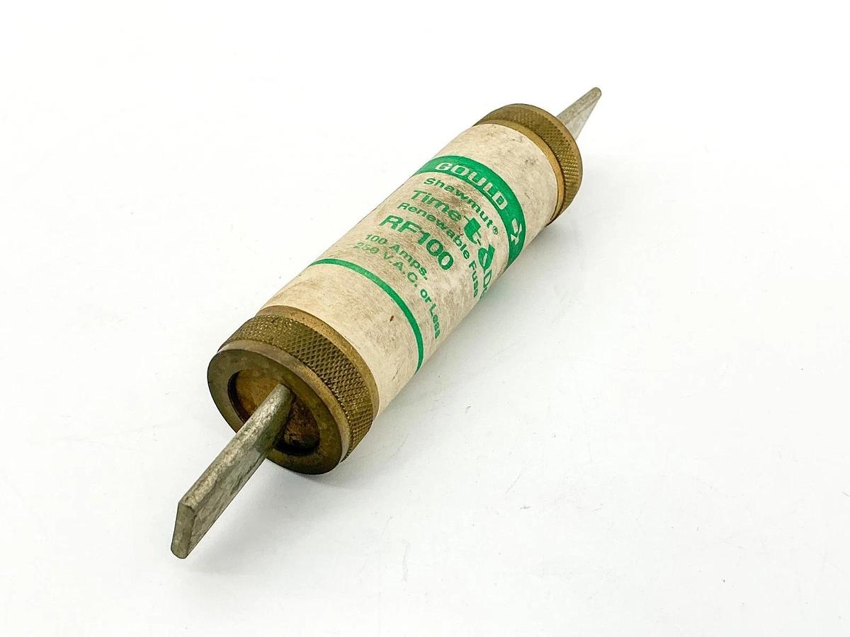New Lot of 2 Gould Shawmut RF-100 Renewable Fuse 100A 250VAC - No Box