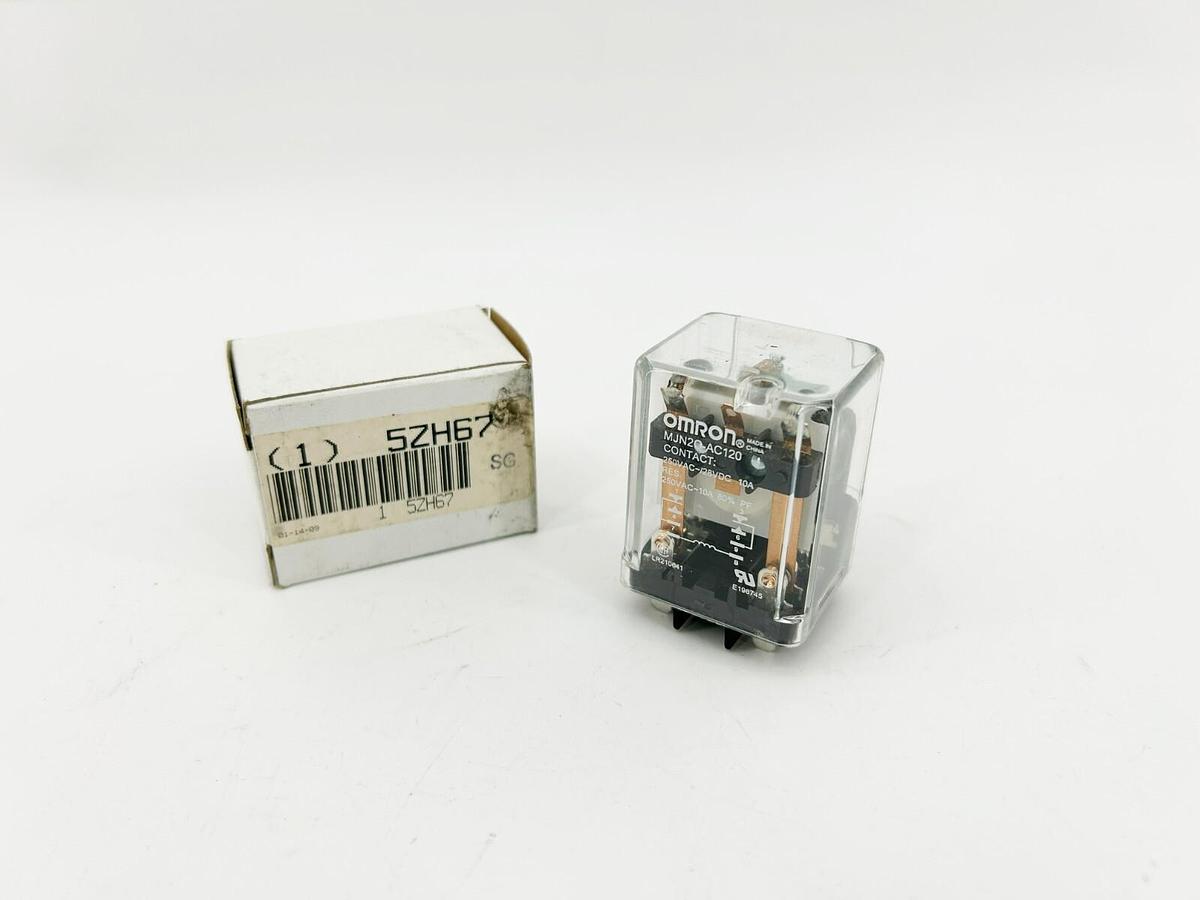 New Omron MJN2C-AC120 Relay, 10 A, 120VAC, 8 Pins/Terminals, DPDT, 5ZH67