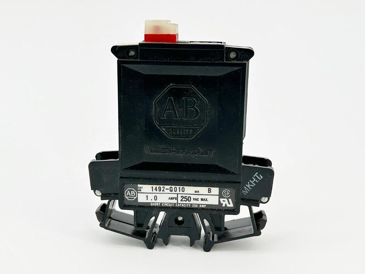 New Lot of 2 Allen Bradley 1492-G010 Circuit Breaker 1A 1 Pole 250Vac Ser.B
