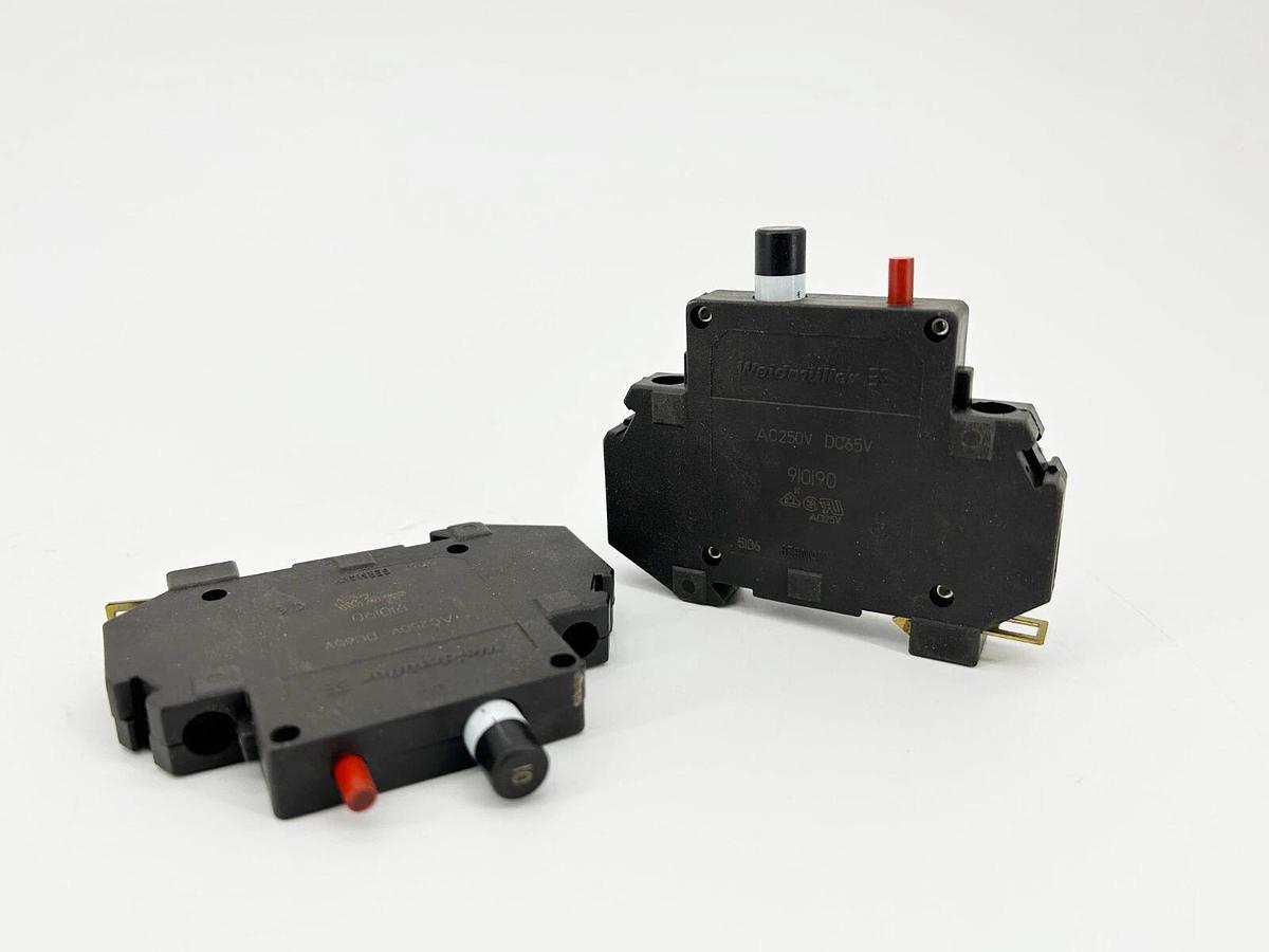 New Lot of 2 Weildmuller 910190 Circuit Breaker 10A 1 Pole 240V - No Box
