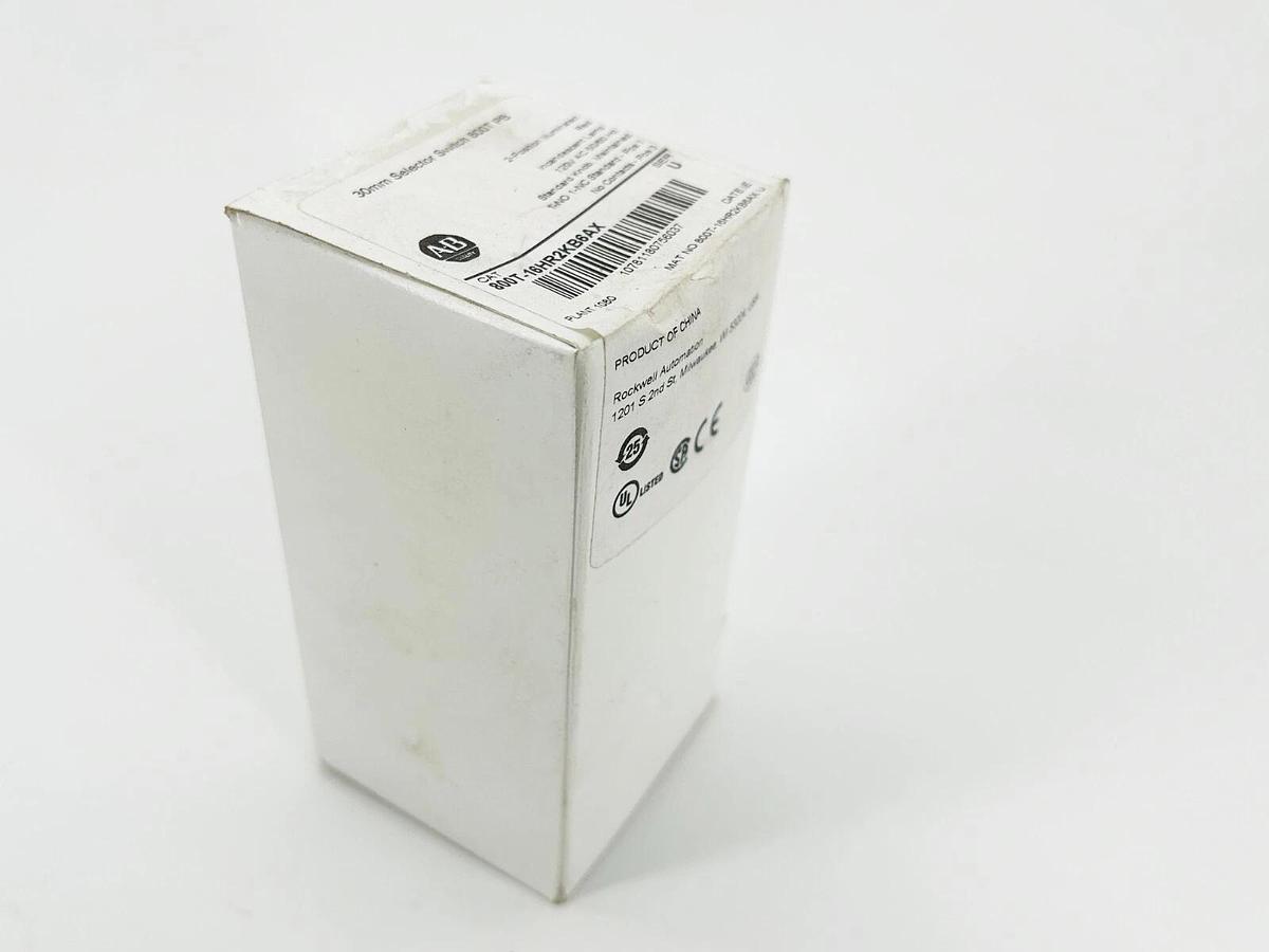 New Allen Bradley 800T-16HR2KB6AX Selector Switch 30MM 120V 2 Pos Red Ser.T